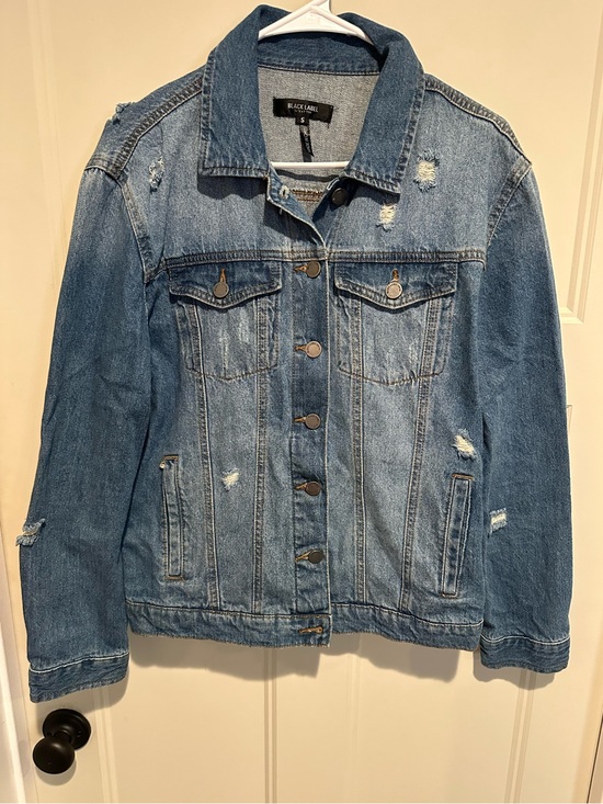 Black Label Jackets & Blazers - Black Label Distressed Light Blue Denim Jacket - S